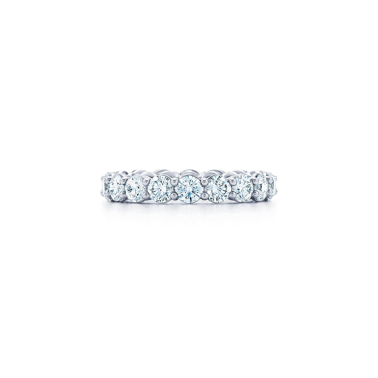 Platinum Diamond Eternity Ring, 1.25 Carat Wedding Band, Womens Anniversary  Ring, Shared Prongs Stackable handmade