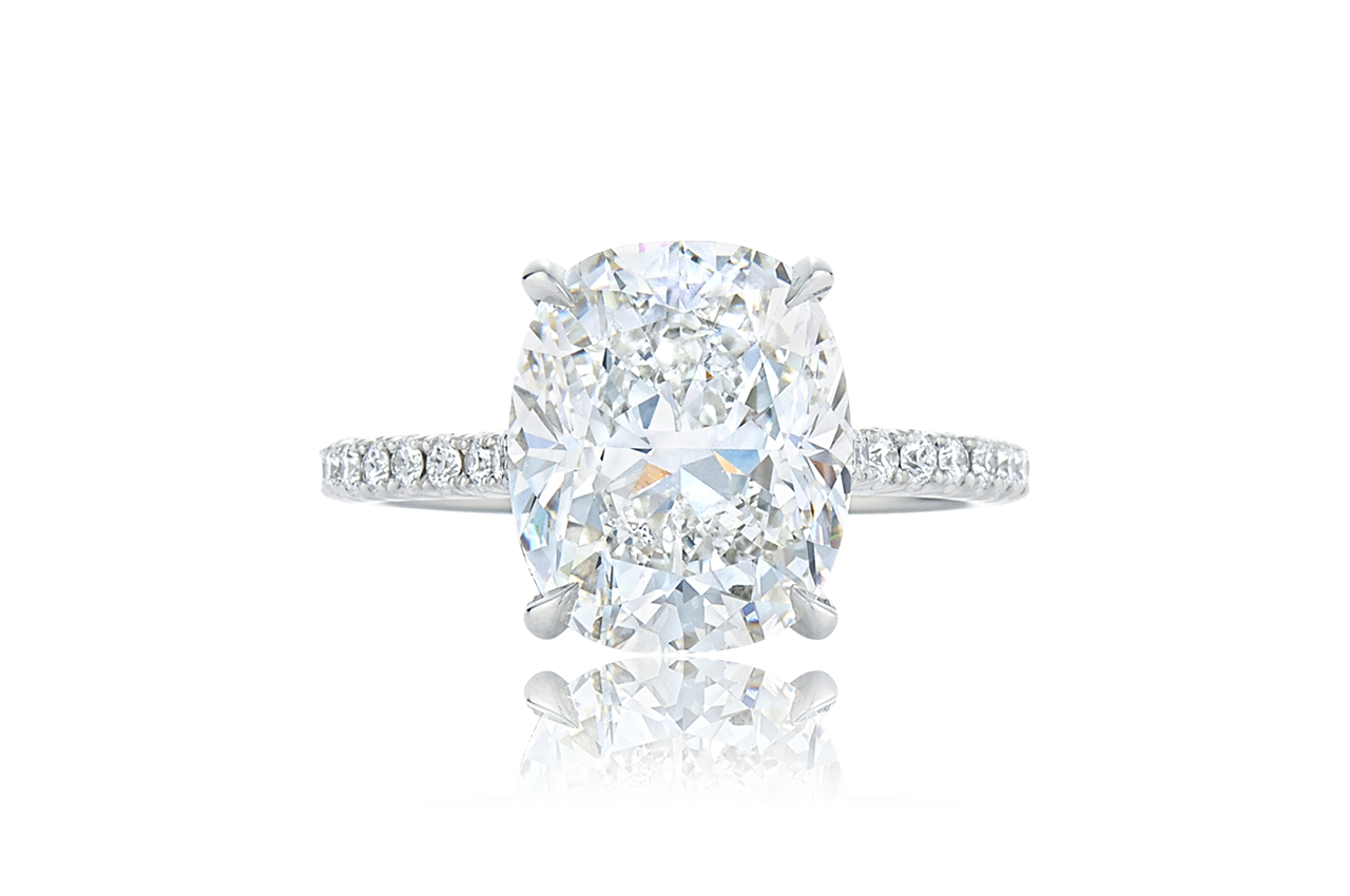 Cushion Princess Center Halo Diamond Ring .35Cttw 14K Gold