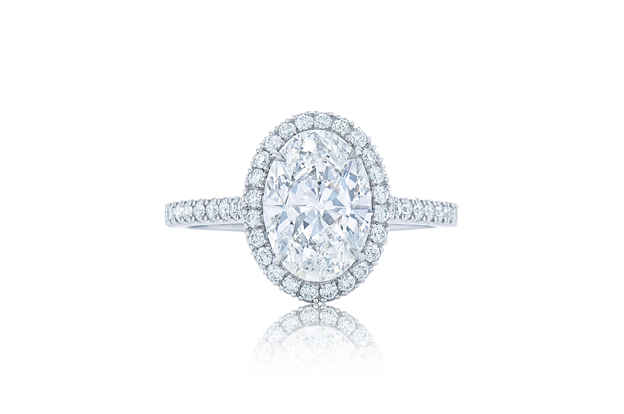 Oval Hidden Halo Pavé Diamond Engagement Ring - T. Anthony Jewelers