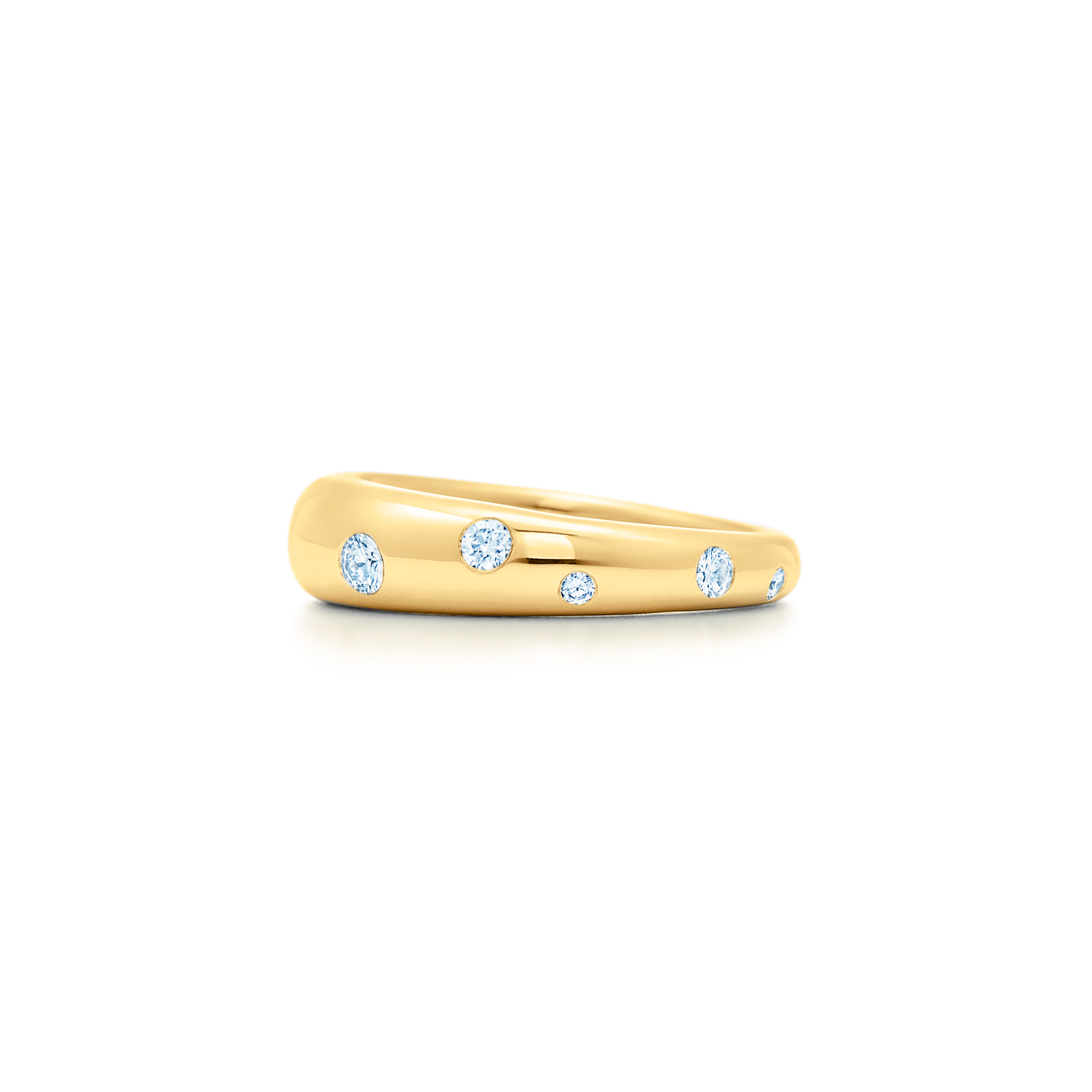 Cobblestone Band Ring with Diamond Accents in 18K Yellow Gold - Kwiat