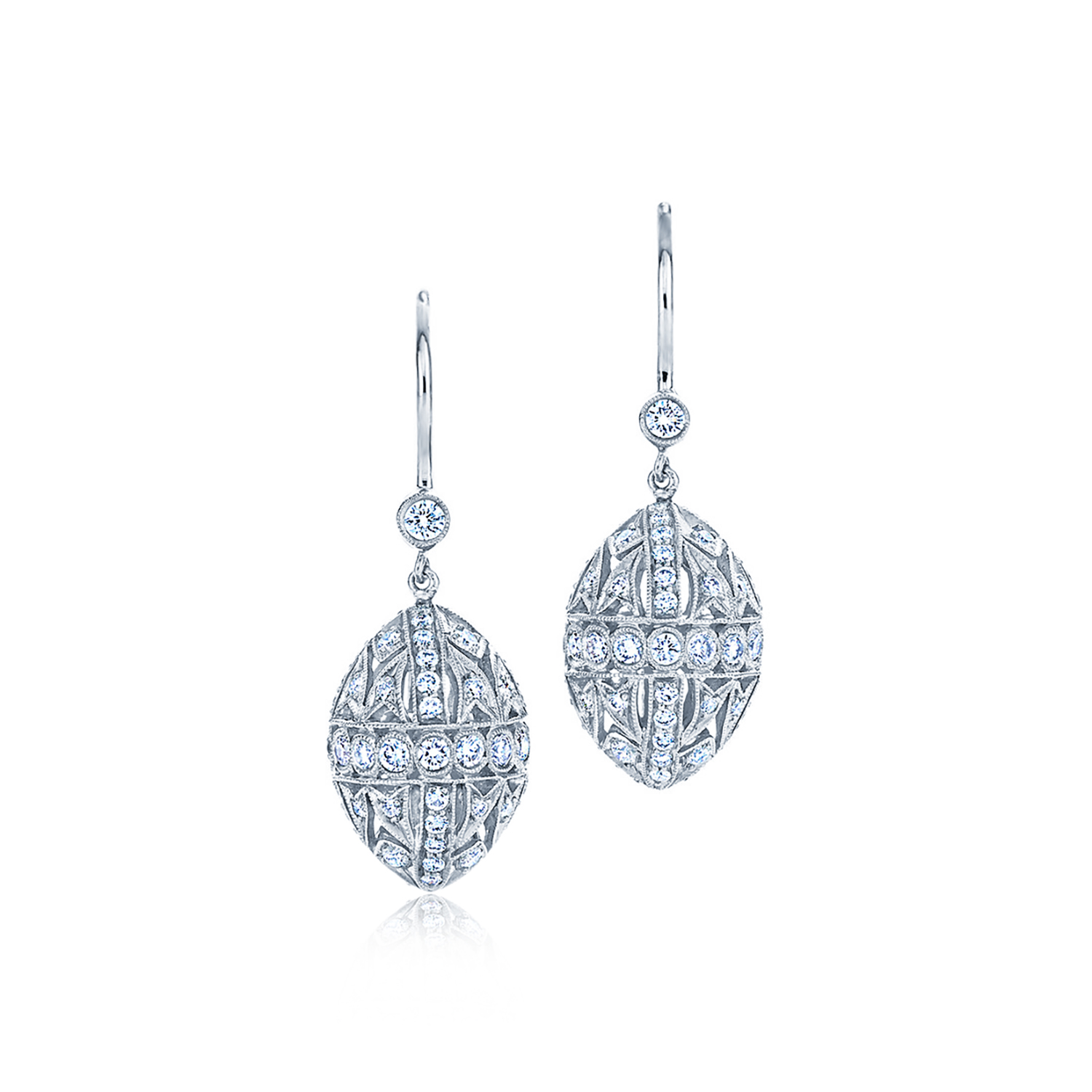 Tiffany & Co Platinum Legacy Multi Shape Diamond Triple Drop Earrings 3.90ct