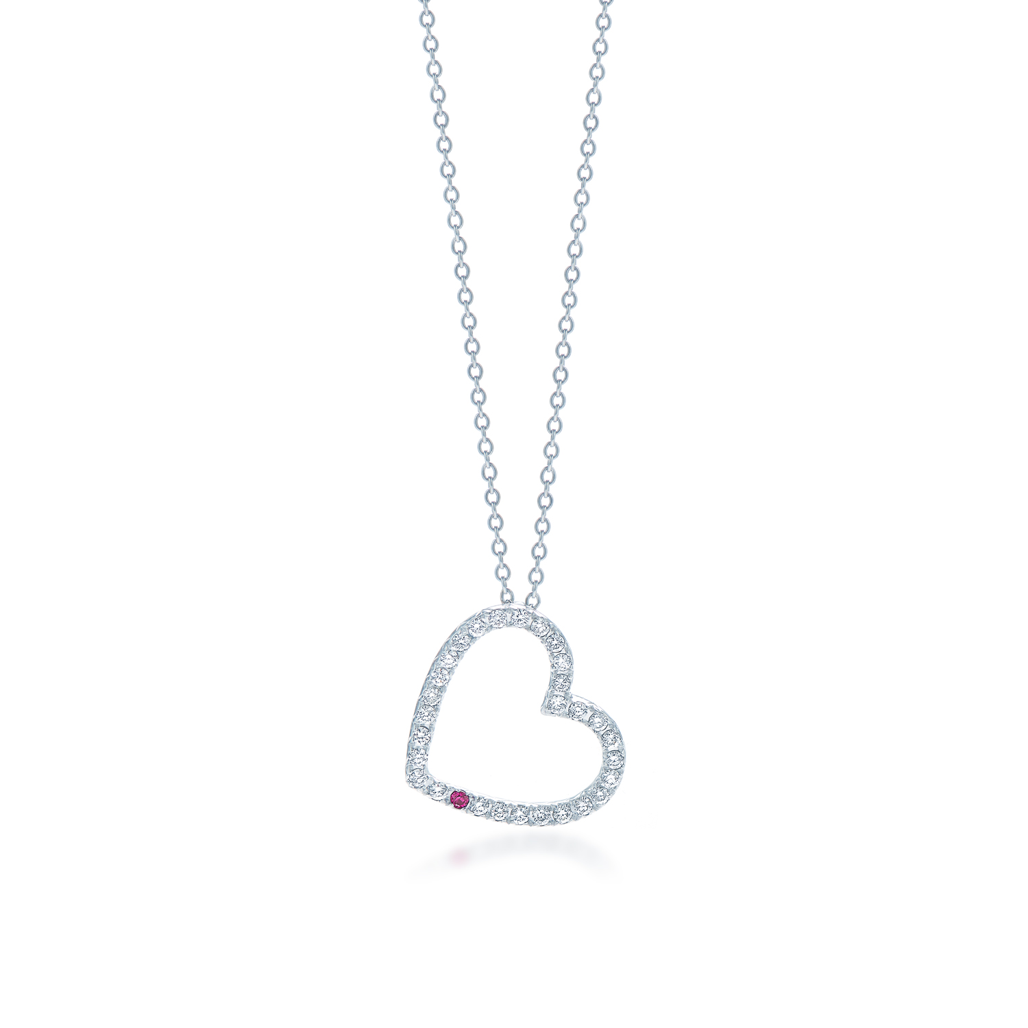 White Gold Diamond Heart Pendant In 18k White Gold Kwiat