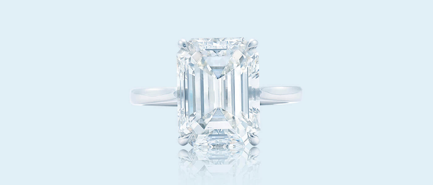 14K White Gold Emerald Cut Engagement Ring 003-100-02018 | Armentor  Jewelers | New Iberia, LA